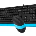 A4 Tech F1010 Usb Q Klavye-mouse Siyah-mavi Set