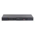 Dahua S3218-16et-135, 16 Port, Megabit, Poe 135w, 2 Port Gigabit Uplink, 2 Port Gigabit Sfp, Longe Range 250mt, Yönetilemez, Rack Mount Switch