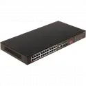 Dahua S3226-24et-240, 24 Port, Megabit, Poe 240w, 2 Port Gigabit Uplink, 2 Port Gigabit Combo Sfp, Longe Range 250mt, Yönetilemez, Rack Mount Switch
