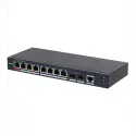 Dahua S4210-8gt-110, 8 Port, Gigabit, Poe 110w, 2 Port Gigabit Uplink, Longe Range 250mt., Cloud Yönetilebilir, Switch