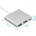 Daytona Fc-01 3lü Usb C Hub=>pd+hdtv+usb Adaptör