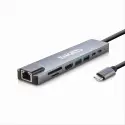 Enkado Ekd-tp42, Type-c To To Hdmı, 2pd, 2 Usb 2.0 Hdmı 4k + Sd/tf, Ethernet 100mbs Multi· Hub