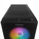 Everest Faced-v5, Mesh, 600w, 4x12cm Sabit Rainbow Fan, Temperli Cam Yan Panel, Atx, Gamıng Kasa