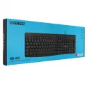 Everest Kb-619, Usb Kablolu, Türkçe Q, Multimedya Klavye (siyah)