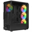 Everest X-racer, Mesh, 600w (peak), 4x12cm Rgb Fan, Temperli Cam Yan Panel, Atx, Gamıng Kasa