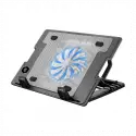 Frısby Fnc-37st 14cm Fan, 10-17 Notebook Soğutucu, 5 Kademeli Stand, Mavi Ledli (siyah)