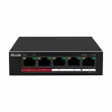 Hılook Ns-0105p-35(b), 4 Port, Megabit, Poe 35w, 1 Port Megabit Uplink, Long Range 250metre, Yönetilemez, Masaüstü Switch