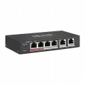 Hılook Ns-0106p-35(b), 4 Port, Megabit, Poe 60w, 2 Port Megabit Uplink, Long Range 250metre, Yönetilemez, Masaüstü Switch