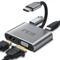 Inca Itpc-06t  15cm Tip-c=>hdmı+vga+usb Hub