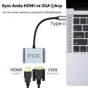 Inca Itpc-06t  15cm Tip-c=>hdmı+vga+usb Hub