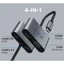 Inca Itpc-06t Type-c Hub X4 Hdmı 4k@30 Hz+ Vga+ Usb 3.0+pd 100w Alumınyum Kasa Çoklayıcı