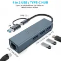 Inca Iutp-03t Usb3.0+tip-c=>gigabit Rj45+3*usb3.0