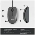Logıtech 910-006652, M100 Siyah, Usb Kablolu, 1000dpi, Optik, 3 Tuşlu, Mouse