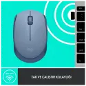 Logıtech 910-006866, M171 Bluegrey, Usb Nano 2,4g Kablosuz, 1000dpi, Optik, 3 Tuşlu, 12ay Pil Ömrü, Mouse
