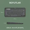 Logıtech K380s Pebble Keys 2 Çoklu Cihaz Özellikli Bluetooth Türkçe Q Klavye Gri 920-011859