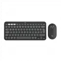Logıtech Pebble 2 Combo, Grafit, 920-012245, Bluetooth, Türkçe, Q, Multimedya, Mini Klavye Mouse Set