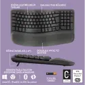 Logıtech Wave, 920-012311, Kablosuz, Türkçe Q, Multimedya, Dolgu Bileklikli Klavye