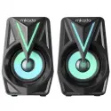 Mıkado Md-s23 Glare, 6w, 1+1, Masaüstü, Rgb Aydınlatma, Usb, Siyah Kasa, Speaker
