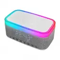 Mıkado Md-w8, 10w, Taşınabilir, Usb/type-c/bt/tf, Rgb Işıklı, 1200mah, 15w Kablosuz Şarj, Gece Lambası, Alarmlı Saat, Bluetooth Speaker