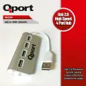 Qport Q-c24  4lü Usb2.0 Metal Kasa Çoklayıcı Hub