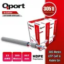 Qport Q-cat6y 305m Utp 0,57mm Cat6 23 Awg Grı Kablo