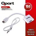 Qport Q-hd-vgj 15cm Hdmı =>vga(d)çevirici+ses Giri