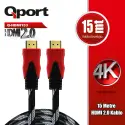 Qport Q-hdmı153 15m Hdmı 2.0v 4k 60 Hz Altın Uçlu