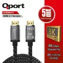 Qport Q-hdmı215 5m Hdmı 2.1v 8k Örgülü Altın Uçlu
