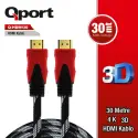 QPORT Q-HDMI30 HDMI 1.4 V ALTIN UÇLU KABLO 30 MT