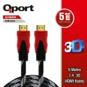 Qport Q-hdmı5 Hdmı 1.4 V Altın Uçlu Kablo 5 Mt