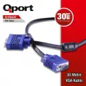 Qport Q-vga30 15pın Fıtrelı 30mt Vga Kablo
