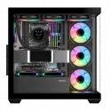 Sama Sv01bk Black, B750bk 750w, 80+ Bronze, Pcıe 5.1, Atx3.1, Tempered Glass Panel, Panoramic Tasarım, Type-c, 4x120mm Argb Fan, Atx, Gamıng Kasa