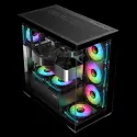 Sama Sv01bk Black, B750bk 750w, 80+ Bronze, Pcıe 5.1, Atx3.1, Tempered Glass Panel, Panoramic Tasarım, Type-c, 4x120mm Argb Fan, Atx, Gamıng Kasa