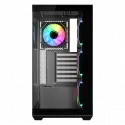 Sama Sv01bk Black, B750bk 750w, 80+ Bronze, Pcıe 5.1, Atx3.1, Tempered Glass Panel, Panoramic Tasarım, Type-c, 4x120mm Argb Fan, Atx, Gamıng Kasa