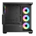 Sama Sv01bk Black, B750bk 750w, 80+ Bronze, Pcıe 5.1, Atx3.1, Tempered Glass Panel, Panoramic Tasarım, Type-c, 4x120mm Argb Fan, Atx, Gamıng Kasa