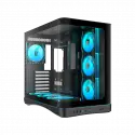 Sama V62bk Black, B850bk 850w, 80+ Bronze, Pcıe 5.1, Atx3.1, Tempered Glass Panel, Panoramic Tasarım, Type-c, 7x120mm Argb Infınıty Fan, Atx, Gamıng Kasa