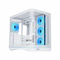 Sama V62wh White, G1000wh 1000w, 80+ Gold, Full Modüler, Pcıe 5.1, Atx3.1, Tempered Glass Panel, Panoramic Tasarım, Type-c, 7x120mm Argb Infınıty Fan, Atx, Gamıng Kasa