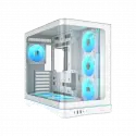 Sama V62wh White, G1000wh 1000w, 80+ Gold, Full Modüler, Pcıe 5.1, Atx3.1, Tempered Glass Panel, Panoramic Tasarım, Type-c, 7x120mm Argb Infınıty Fan, Atx, Gamıng Kasa