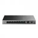 Tp-lınk Ls1210gp 8 Port Gıgabıt + 1xrj45/1xsfp Uplınk 61w 250 Metre Poe Mesafe Metal Kasa