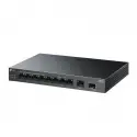 Tp-lınk Ls1210gp 8 Port Gıgabıt + 1xrj45/1xsfp Uplınk 61w 250 Metre Poe Mesafe Metal Kasa