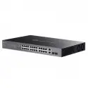 Tp-lınk Omada Es228gmp 28 Port Gıgabıt + 2xgıgabıt Sfp Yönetilebilir 384w Poe Metal Kasa Swıtch