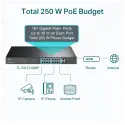Tp-lınk Sg1218mp, 16 Port, Gigabit, Poe 250w, 2 Port Gigabit Combo Sfp, Rackmount, Yönetilemez, Switch