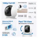 Tp-lınk Tapo C202, Bebek/ev Güvenlik Kamerası, Wifi-ehernet, 1080p, 12mt Gece Görüşü, Pan/tılt, İki Yönlü Ses