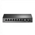 Tp-lınk Tl-sf1009p, 8 Port, Megabit, Poe 65w, 1 Port Uplink, Yönetilemez, Metal Kasa, Masaüstü Switch