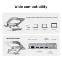 UNITEK 360D METAL 15.6” NOTEBOOK STAND VE 5' I 1 ARADA DOCKING STATION  (D1109B)