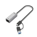 UNITEK HİBRİT USB-C/USB-A 2.5 GİGABİT ETHERNET ADAPTÖRÜ (U1313CGY01)