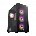 Vento Vg3400s Mid Tower, Siyah, Temperli Cam, Rgb, Atx Gamıng Kasa (psu Yok)
