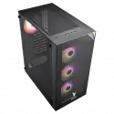 Vento Vg3400s Mid Tower, Siyah, Temperli Cam, Rgb, Atx Gamıng Kasa (psu Yok)