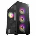 Vento Vg4200s Mid Tower, 850w 80+ Siyah, Temperli Cam, Rgb, Atx Gamıng Kasa