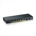 Zyxel Gs1100-10hp, 8 Port, Gigabit, Poe 130w, 2 Port Gigabit Sfp, Yönetilemez, Masaüstü Switch
